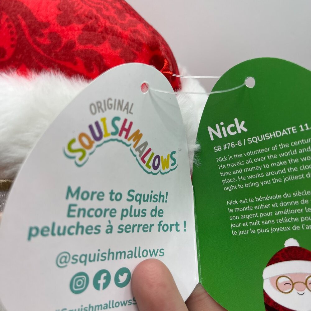 NWT Squishmallow Santa Nick Patterned Suit Santa Claus Stuffed Toy Christmas - Picture 3 of 10